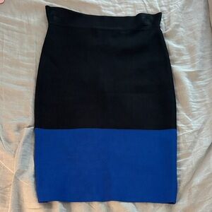 BCBGMaxAzria Black and Blue Pencil Skirt